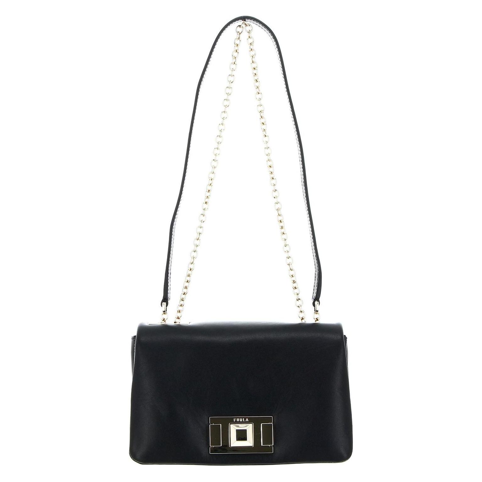 Furla, Damen, Handtasche, UmhÃ¤ngetasche "Lulu" Schwarz, Schwarz