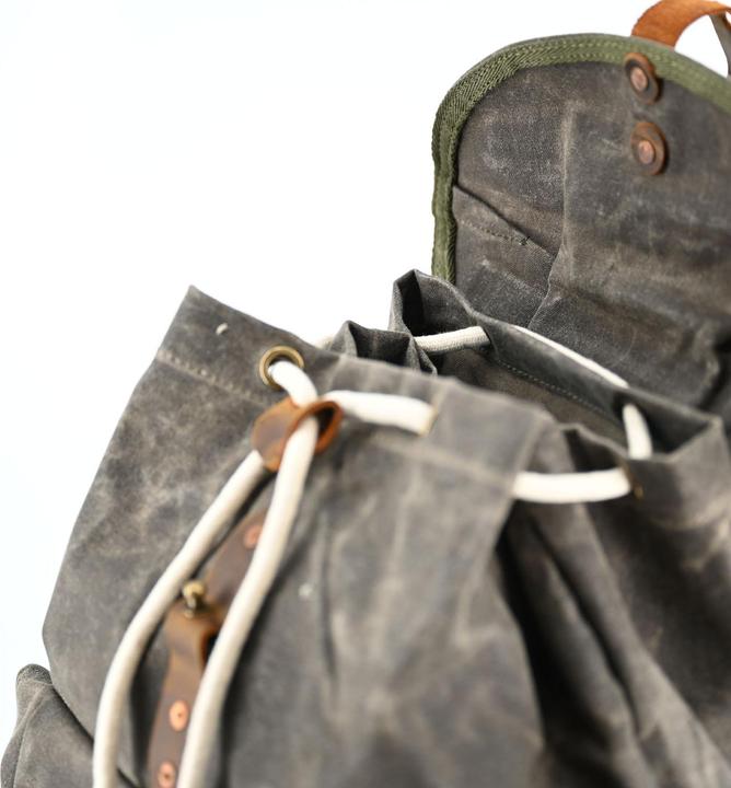 Actual product image Army Shop #6 Vintage army tent fabric backpack waxed (18 l)