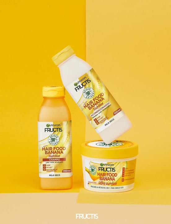 Actual product image Garnier Fructis Hair Food Banana Nourishing Shampoo 350 ml (350 ml, Liquid shampoo)