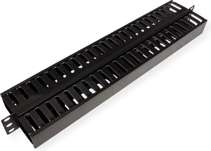 Actual product image Value 19/" front panel 1 U, with cable duct on both sides, RAL 9005 black