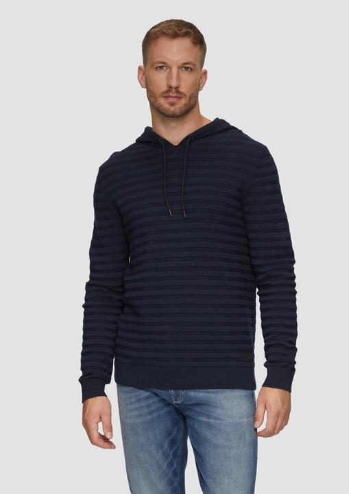 Image du produit s.Oliver Strickpullover Strickpullover mit Kapuze und Strukturstreifen (XXL)