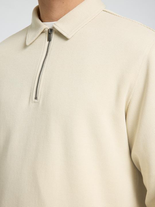Produktbild Selected Geripptes Half-Zip Langarm-Poloshirt (S)
