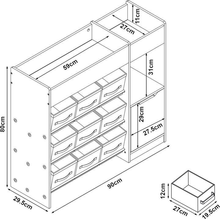 Produktbild En.Casa Kristianstad (90 x 29.50 x 80 cm)