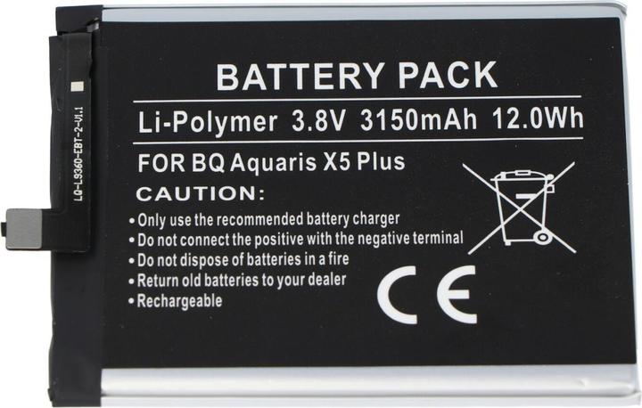 Actual product image AccuCell Battery BQ Aquaris X5 Plus, 3200