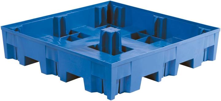 Produktbild asecos PE-Auffangwanne für 200-l-Fässer, Tragfähigkeit 950 kg/m²