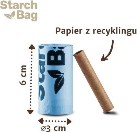 Actual product image Starch Bag STARCHBAG BIO compostable poo bags black - 8x15 pieces (Cat, Dog)