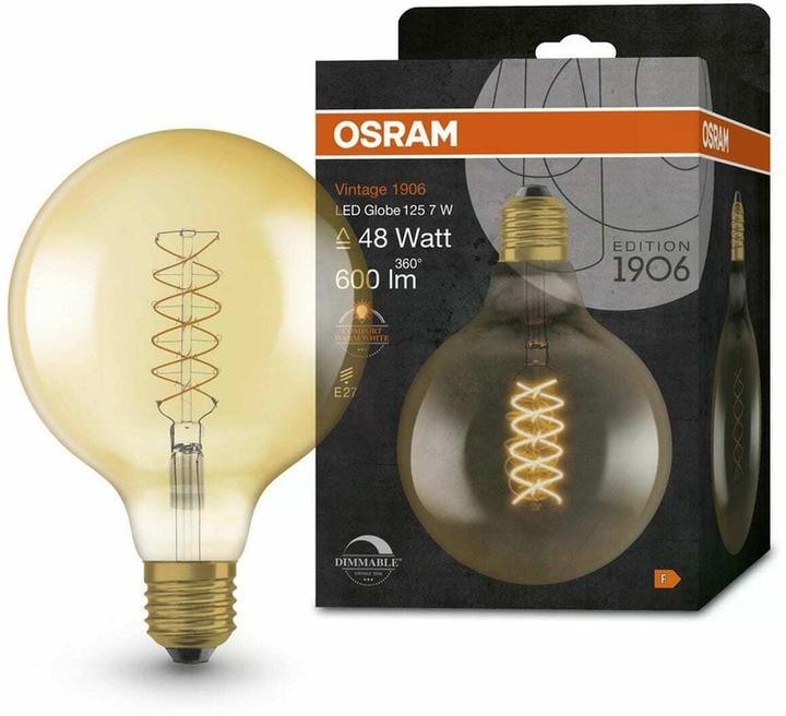 Actual product image Osram Vintage 1906 Led Classic Slim Filament Globe (E27, 600 lm, 1x)