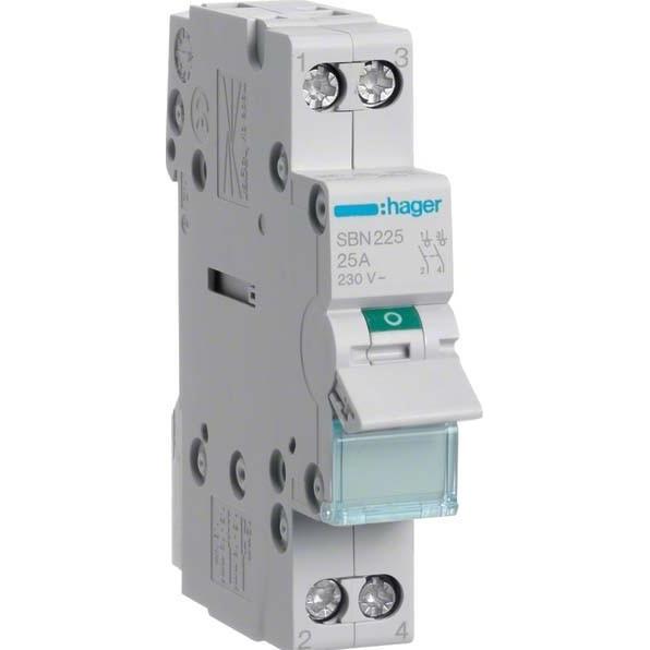 Hager HAG SBN225 Ausschalter 25A 2S 400V AC 1P, Elektronikzubehör + Gehäuse