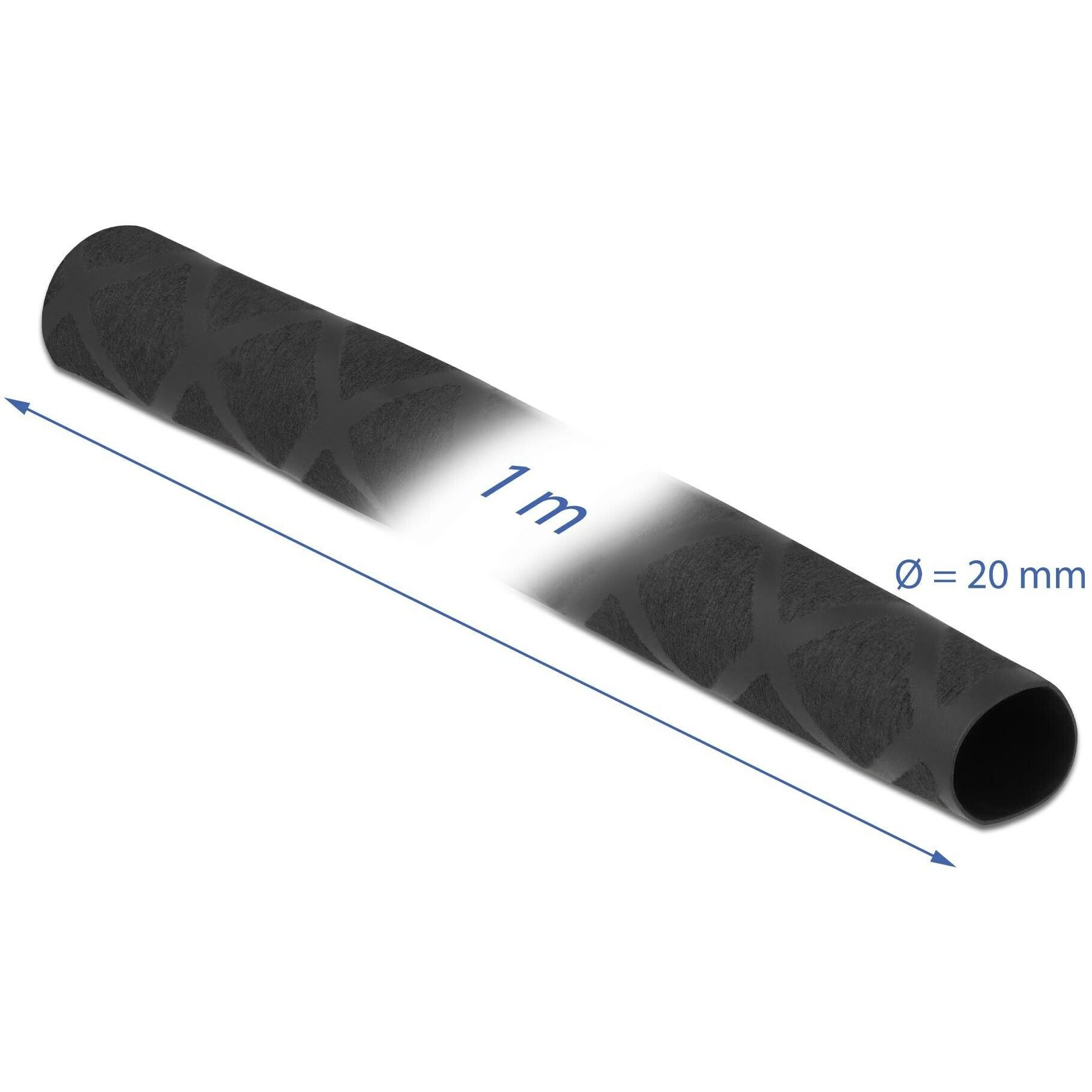 Thumbnail - Delock, Schrumpfschlauch, Schrumpfschlauch X-Muster rutschfest 1 m x 20 mm schwarz (1 x)