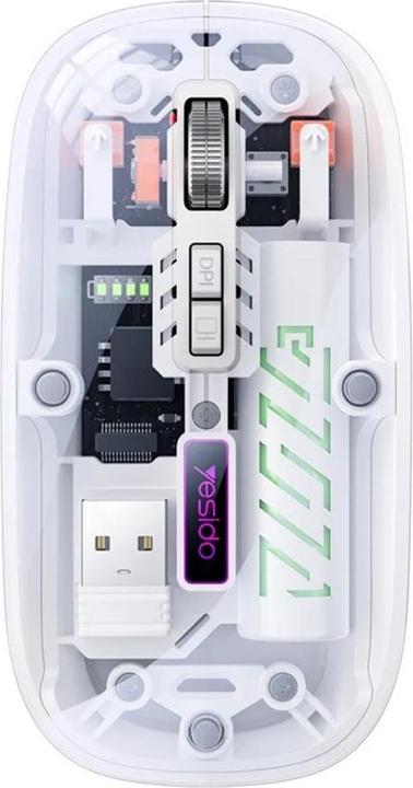 Actual product image Yesido - Wireless Mouse (KB29) - Type-C, BT+ 2.4G Connection, 800/1200/1600DPI, 400mAh - White (Wireless)