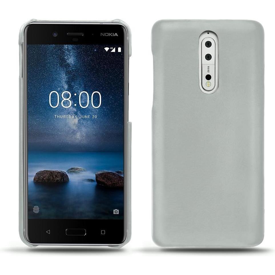 Noreve Lederschutzhülle (Nokia 8), Smartphone Hülle, Grau