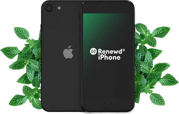 Actual product image Renewd iPhone SE2020 (128 GB, Black, 4.70", 12 Mpx, Hybrid Dual SIM, A / Like new)