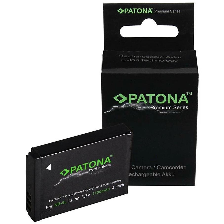 Patona NB-5L (Batteria della fotocamera), Alimentatore fotocamera, Nero
