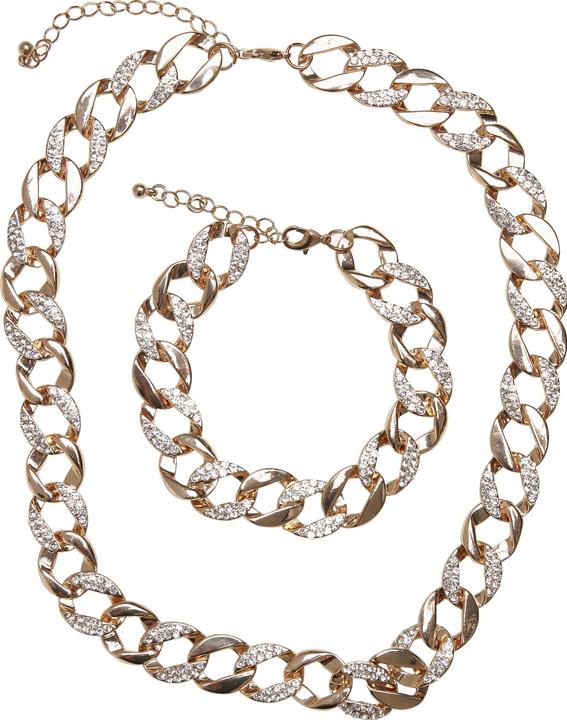 Produktbild Urban Classics Basic Diamond Necklace And Bracelet Set (100% Zink Legierung, Array 100% Glas)