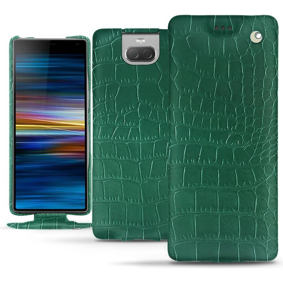 Noreve Lederschutzhülle vertikal (Sony Xperia 10), Smartphone Hülle, Grün