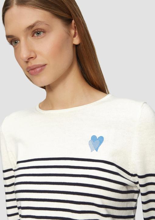 Actual product image S.Oliver Strickpullover Strickpullover mit Herz-Stickerei (48)