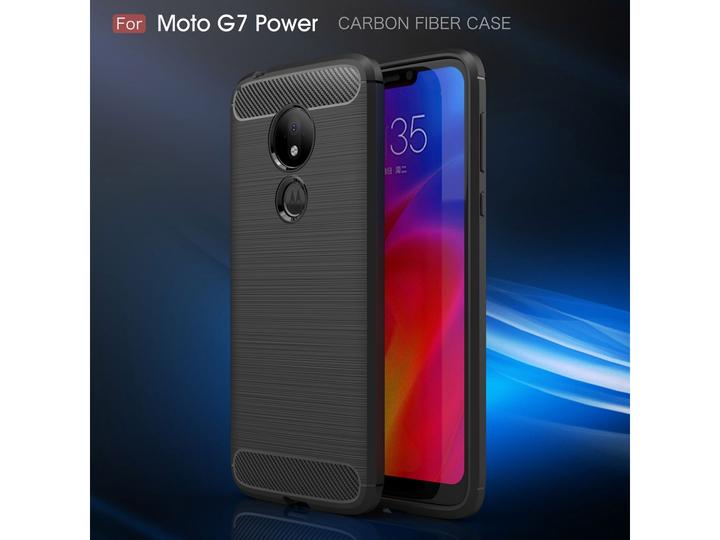 Produktbild Screenguard Motorola Moto G7 Power Hülle Carbon Brushed Soft TPU (Motorola Moto G7 Power)