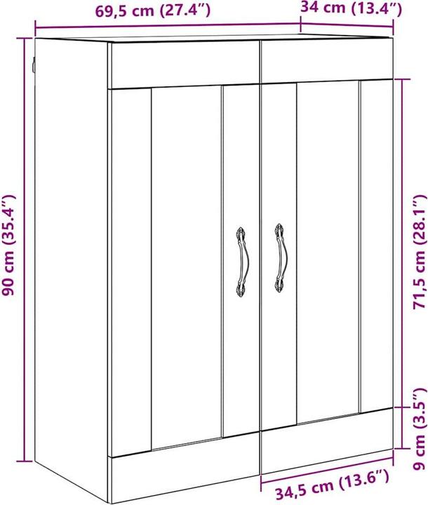 Immagine prodotto vidaXL Wandaufbewahrung (34 x 69.50 x 90 cm)