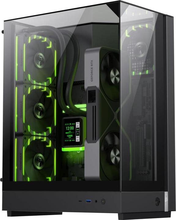Actual product image GameMax Boitier Mini Tour Micro ATX T20 ARGB avec panneaux vitrés (noir) (ITX, Mini-ATX)