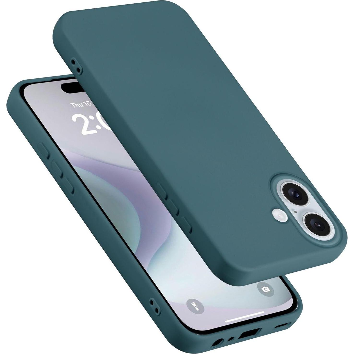 Cadorabo Hülle für iPhone 16 TPU im Liquid Schutz Design (Apple iPhone 16), Smartphone Hülle, Grün