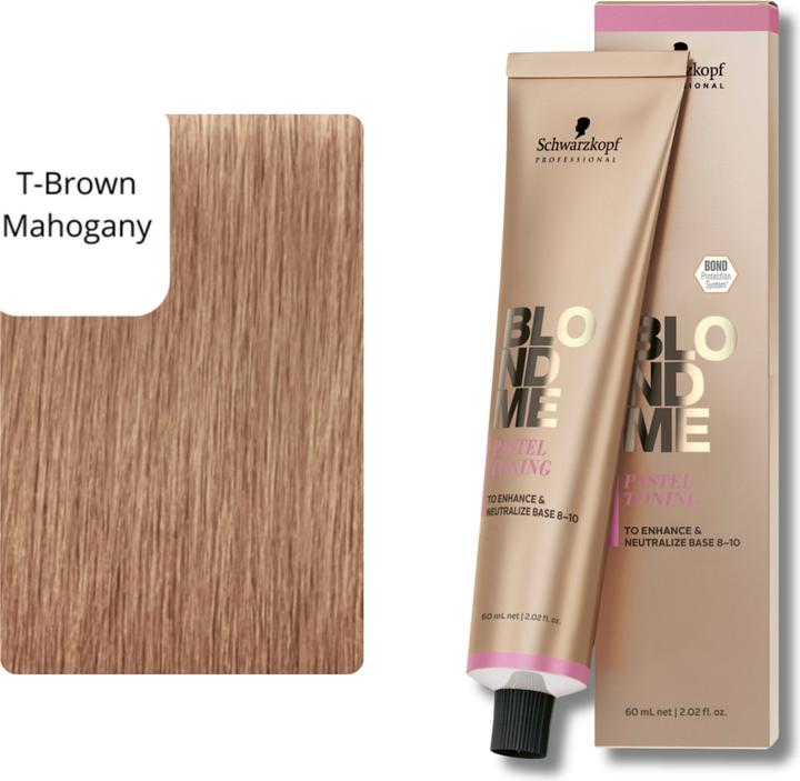 Image du produit Schwarzkopf Blondme - Pastel Toning Brown Mahogany (T-acajou brun)