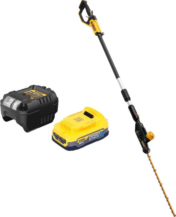 DeWalt DCMPH 566 E1 Akku Stabheckenschere 18 V 55 cm + 1x Powerstack Akku 1,7 Ah + Ladegerät (Rechargeable battery operated)
