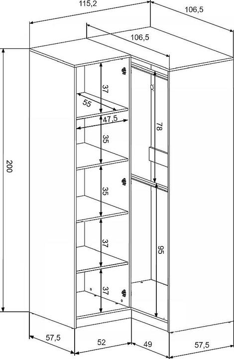 Immagine prodotto Vente-unique Lizandro (115.20 x 106.50 x 245 cm)