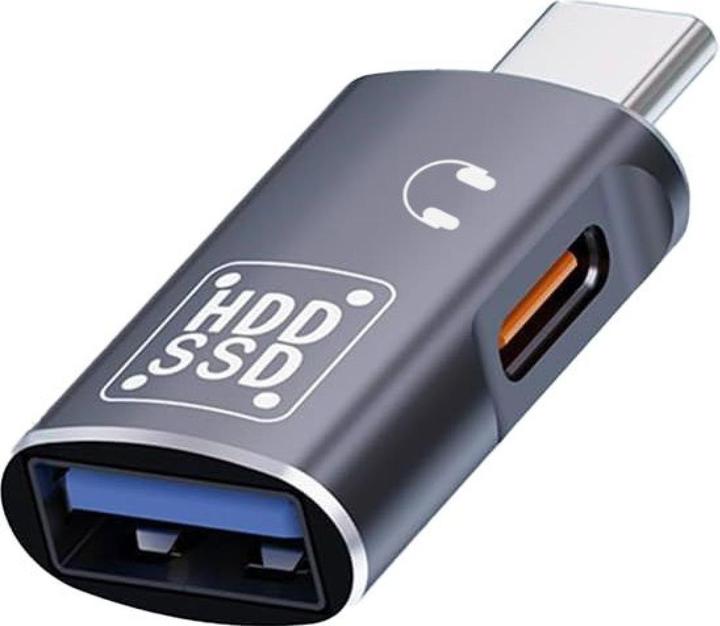 Actual product image PowerGuard 2-in-1 Connect OTG USB-C 3.0 Adapter & USB-C Headphone Connector (USB-C, USB-C)