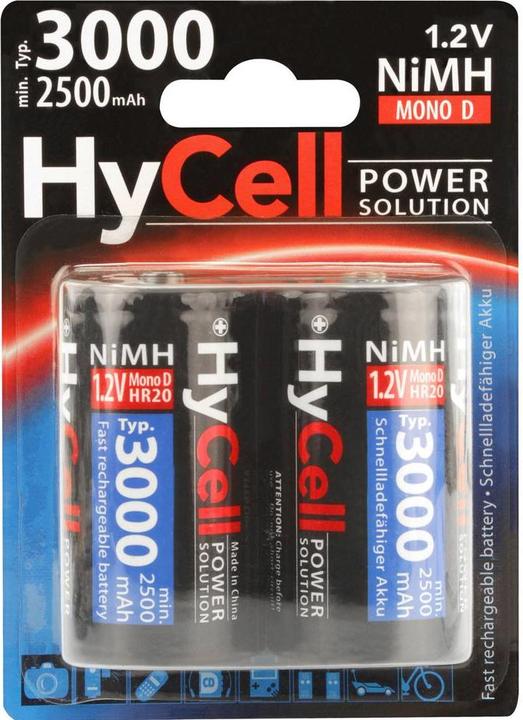Produktbild HyCell Mono (D)-Akku NiMH HR20 3000 m (2 Stk., D, 3000 mAh)