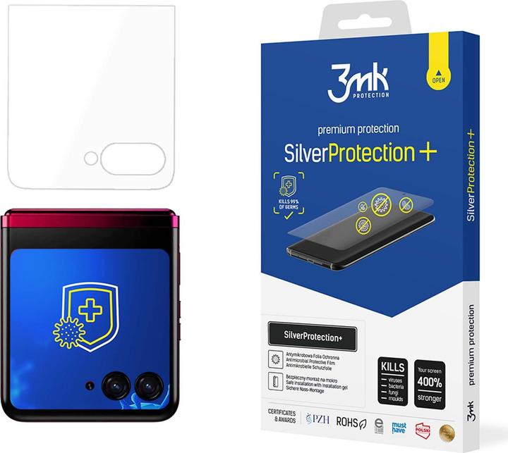 Produktbild 3MK SilverProtect+ Motorola Razr 40 Ultra Folia antymikrobowa montowana na mokro (1 Stk., Motorola Razr 40 Ultra)