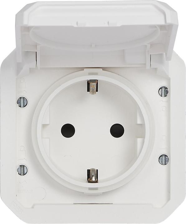 Image du produit Legrand PLEXO Nouvelle prise encastrable avec contact de mise à la terre, SL, EB, IP44, IK08, ultra-blanc