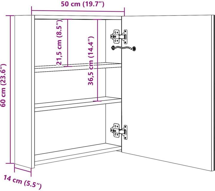 Produktbild vidaXL Badezimmerschrank (50 x 13.50 x 60 cm)