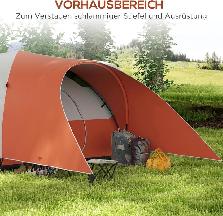 Actual product image Outsunny Tunnelzelt Polyester Orange (Tunnel tent, 6 persons)