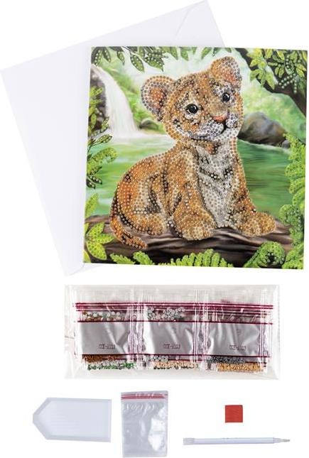 Produktbild Craft Buddy Tiger Cub, 18x18cm Crystal Art Card