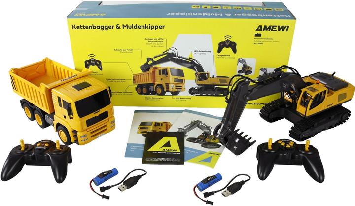 Produktbild Amewi 2-in-1 Set Kettenbagger & Muldenkipper 1:18 RTR (RTR Ready-to-Run)