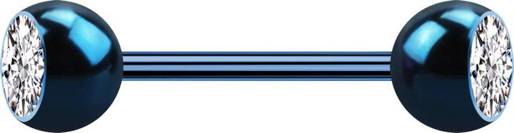 Immagine prodotto Star Piercing Micro bilanciere blu scuro con due sfere di cristallo argento (senza ottone, Acciaio chirurgico 316L)