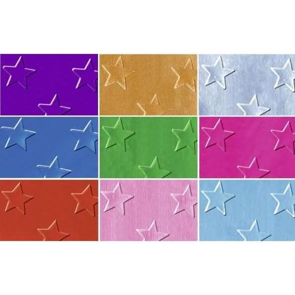 Ursus, Bastelpapier, Alu-Sternchenkarton 300g/qm 50x70cm VE=10 Bogen 10 Farben sortiert (300 g/m², 1 x)