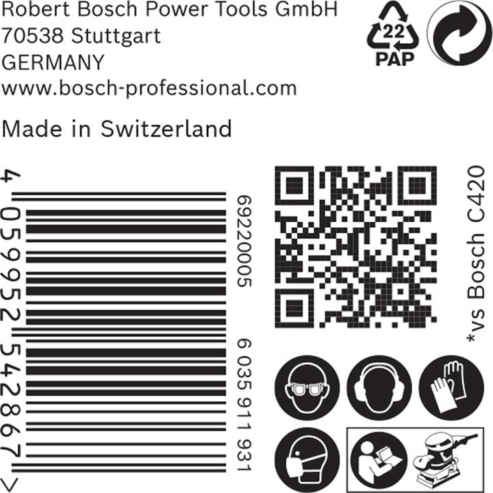 Actual product image Bosch Professional Zubehör EXPERT C470 Sandpaper with 14 holes for orbital sanders, 115 x 230 mm, G 240, 50 pcs. (240)
