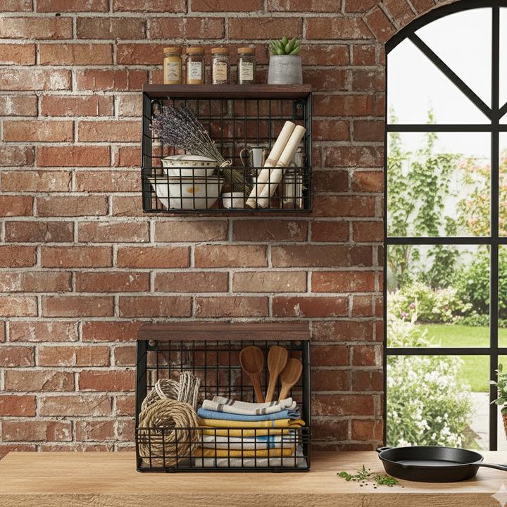 Produktbild Relaxdays Obstkorb Wandregal