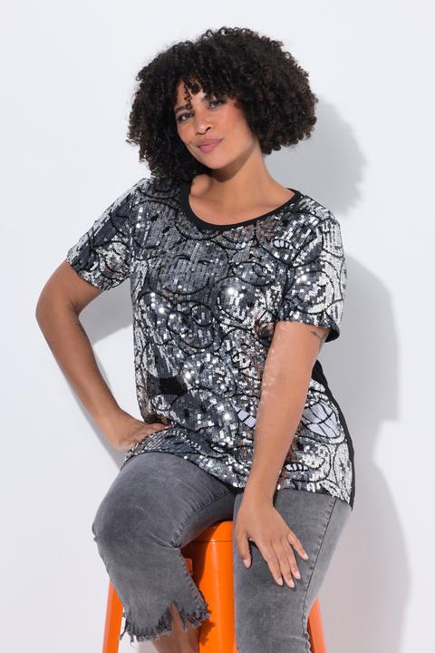 Immagine prodotto Angel of Style T-shirt dal taglio comodo con Smiley di paillettes (56)