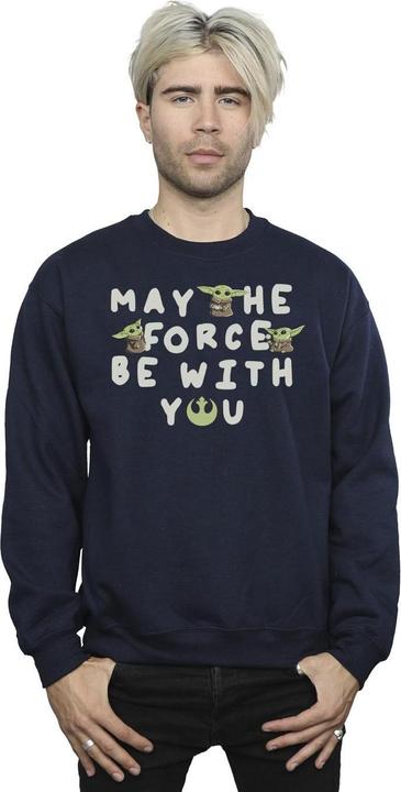 Actual product image Star Wars Mens The Mandalorian Grogu May The Force Be With You Sweatshirt (XXL)