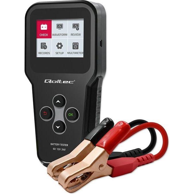 Qoltec Digitaler Batterietester 3in1 mit LCD 6V, Accessori pile + batterie