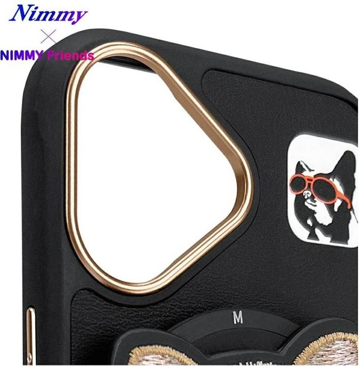 Produktbild Audi Nimmy Glasses Cool Dog MagSafe case for iPhone 16 black (Apple iPhone 16)