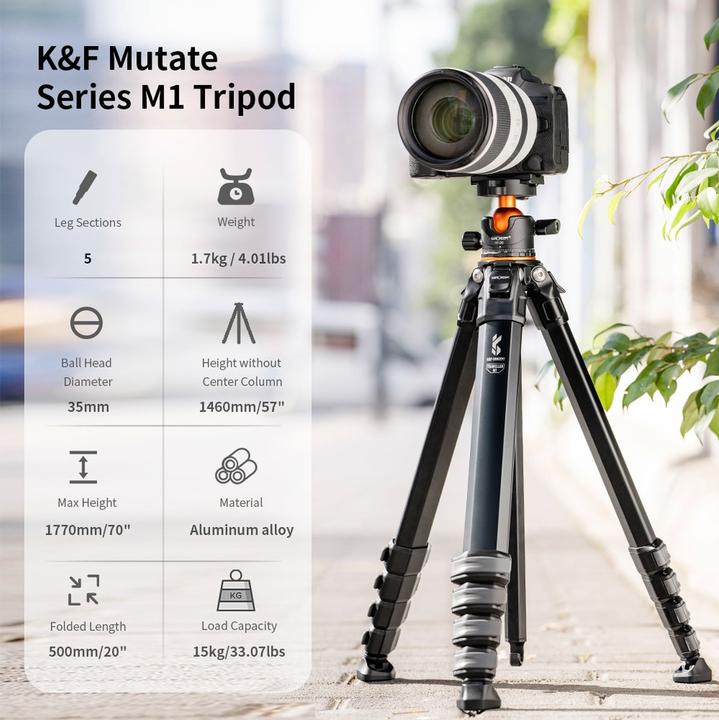 Produktbild K&F Concept Concept Tripod M1+BH-35L (Metall)