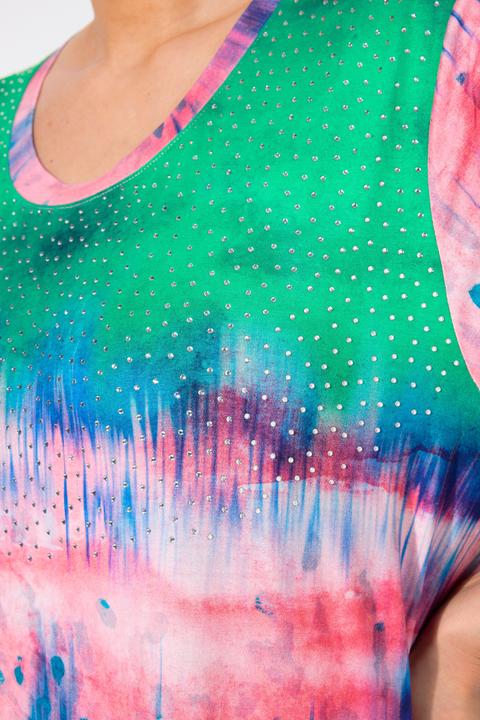 Actual product image Ulla Popken Abstract Gradient Tie Hem Tee (46, 48)