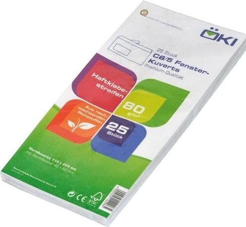 Productafbeelding ÖKI Enveloppen DIN lang met venster Offset wit zelfklevend 25 st. (229 x 114 mm, 25 x)