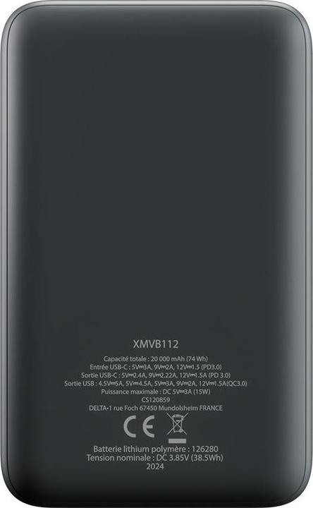 Image du produit Livoo Mini20 - Batterie externe USB-C 18W - 20 000 mAh (20000 mAh, 18 W, 74 Wh)