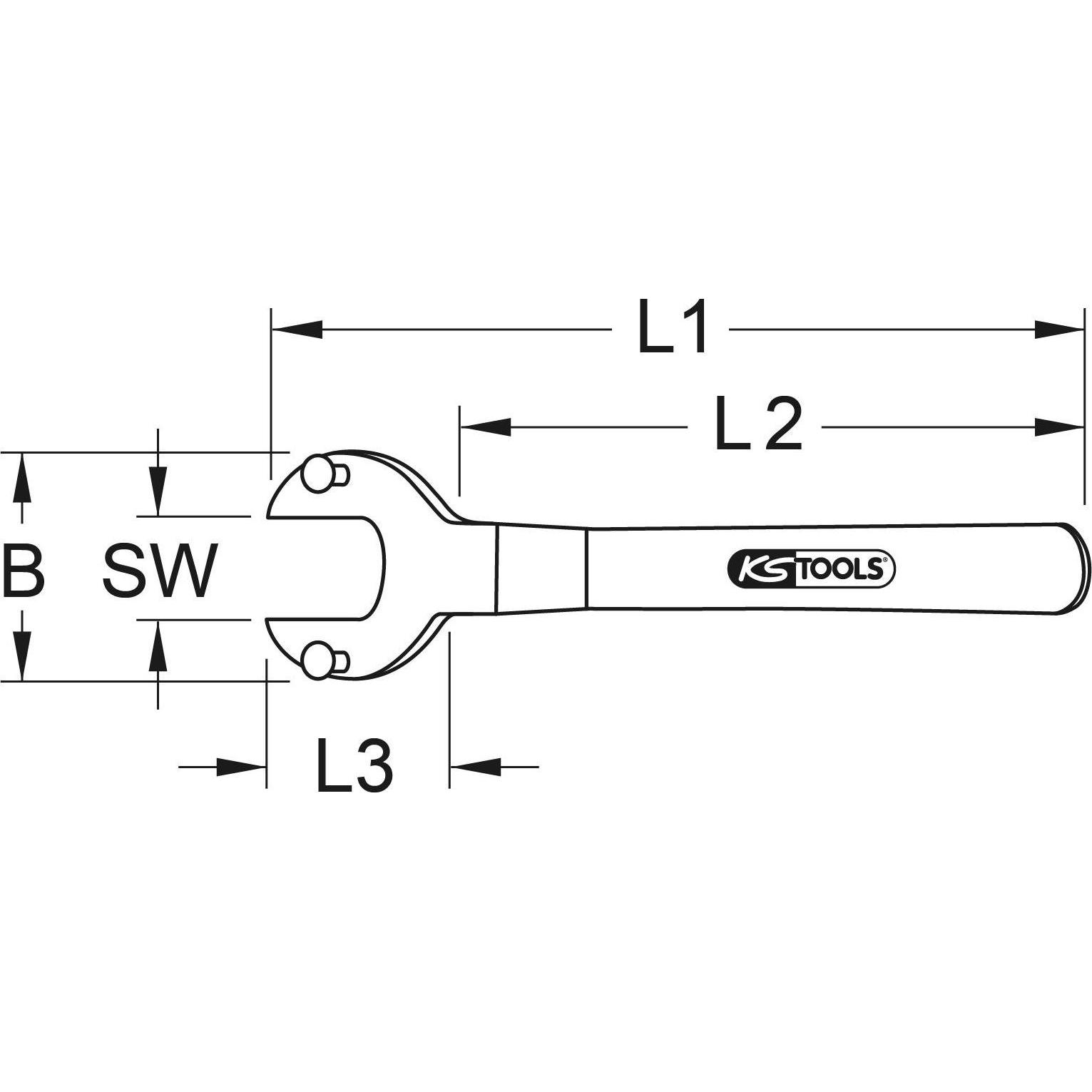 Thumbnail - KS Tools, Schraubenschlüssel, BRONZEplus Schlüssel für Tankwagenventil Typ C 190x90 mm