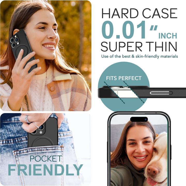 Actual product image Nalia Extremely thin 0.3mm hard case with MagSafe, matt cover (Apple iPhone 16 Pro)