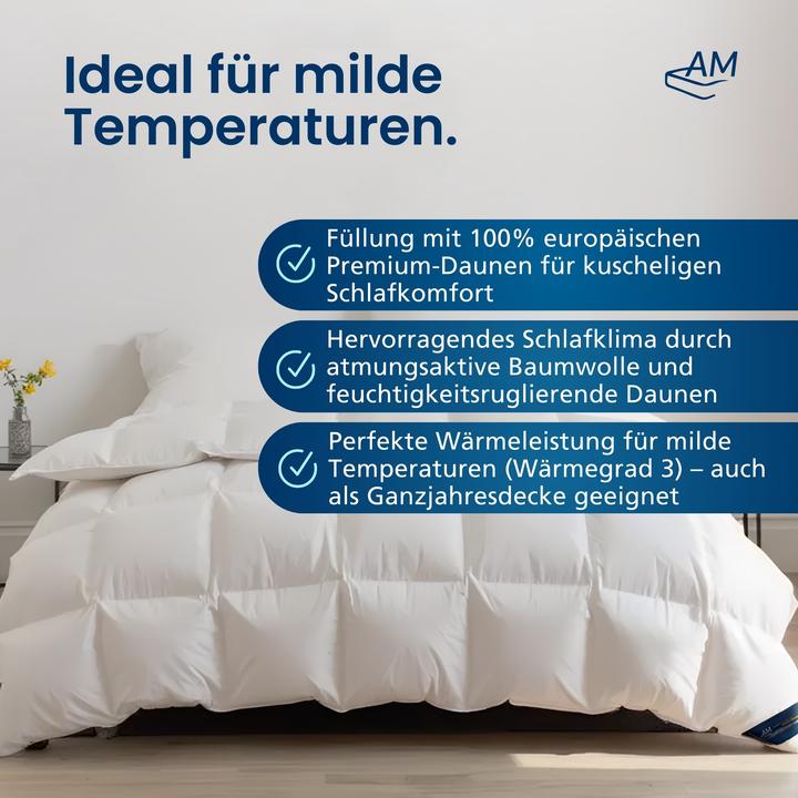 Actual product image DormiGood Premium Daunendecke, 100% Daunen (1130 g, 220 x 230 cm)